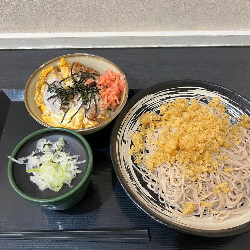 ミニカツ丼セット　冷そば大(ゆで太郎 竹芝店 )