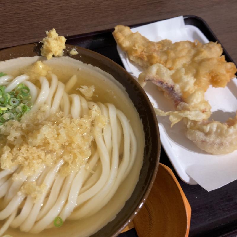 かけ冷（並盛）とり天、ゲソ天(香川一福 恵比寿店)