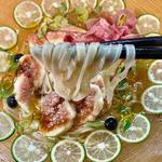 〜すだち香る〜無花果と生ハムの冷やし麺(ラーメン チョンマゲ 大阪天六店)
