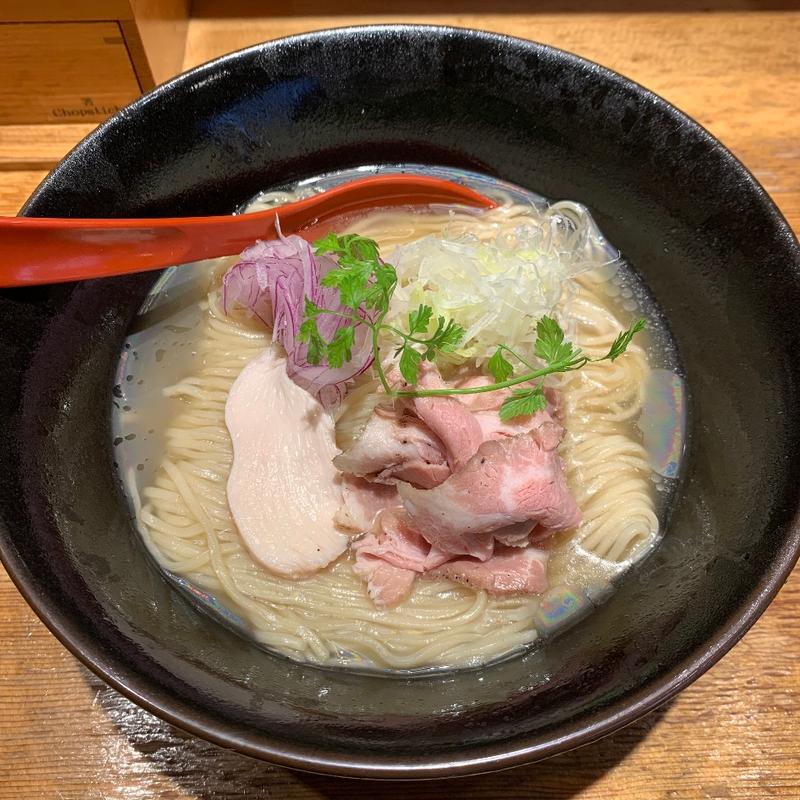 蟹と焼きあごの冷し麺(焼きあご塩らー麺 たかはし )