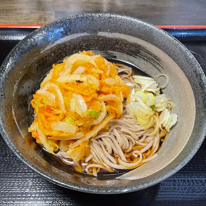 冷やしかき揚げそば(雷神)