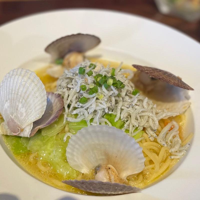 ホタテ稚貝のパスタ(ISO)