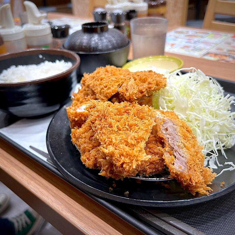 上ロースかつ＆牛かつ2枚定食(松のや 仙台中央店)
