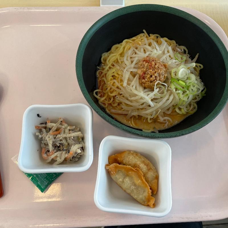 冷やし坦々麺＋揚げ餃子＋根菜サラダ(東京都立大学 生協食堂部)