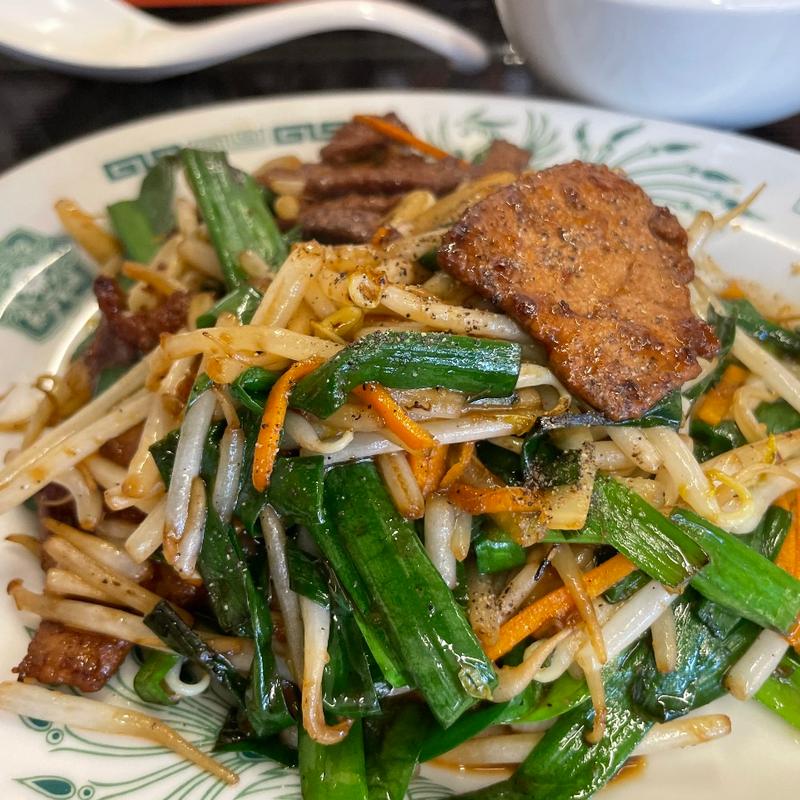 ニラレバ炒め定食(日高屋 東所沢店)