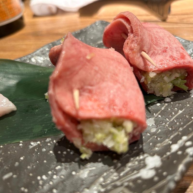 ネギはさみタン塩(黒毛和牛焼肉 うしくろ 西葛西店)