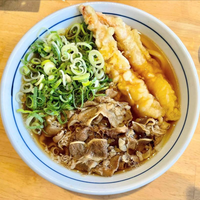肉うどん エビ天(焼肉 ウエスト 甘木店)