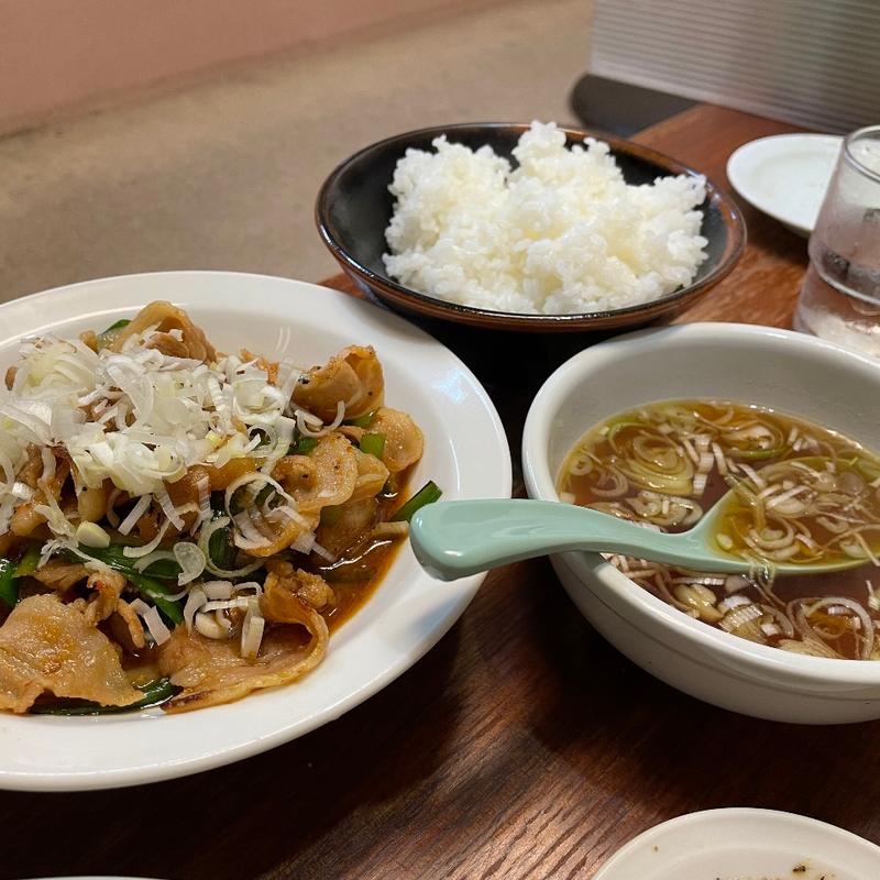 スタミナ豚肉炒め定食(ラーメン勝ちゃん)