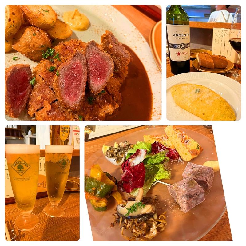 アラカルト　ビフカツ　前菜五種盛り　トリュフオムレツ(オニバ)