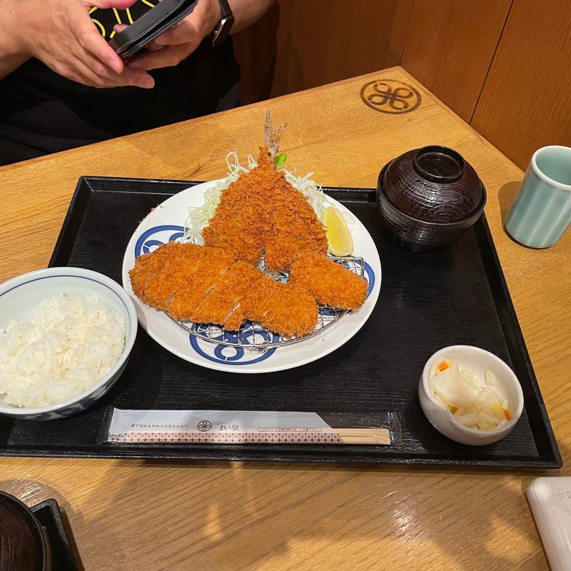 茶美豚とんかつと長崎県産アジフライ膳(とんかつ まい泉 イオンレイクタウンmori店)