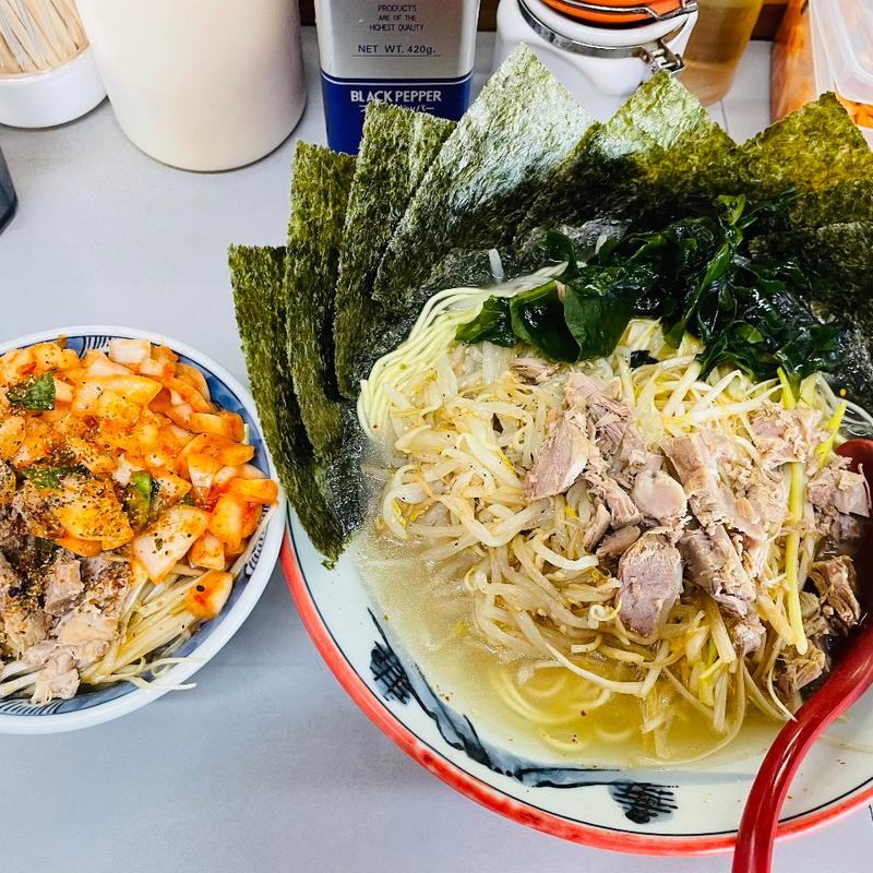 塩ネギラーメン＋海苔＋もやし＋ミニネギ丼(ラーメンショップ 122号騎西店)
