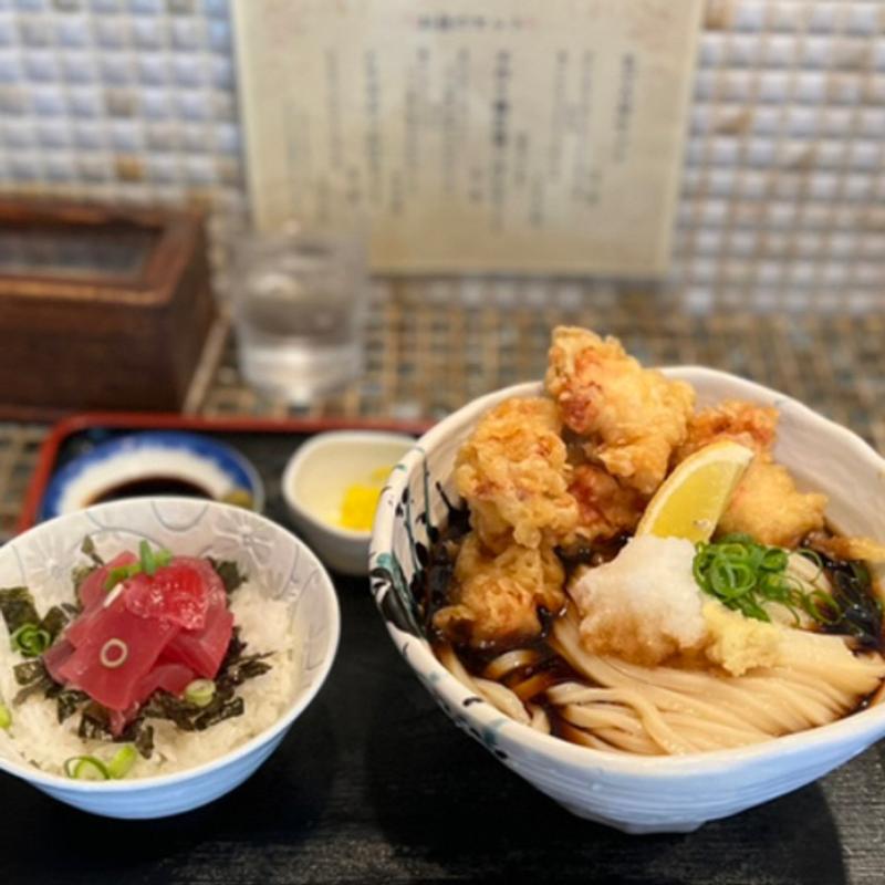 冷たいおろしぶっかけとミニまぐろ丼(たけうちうどん店 )