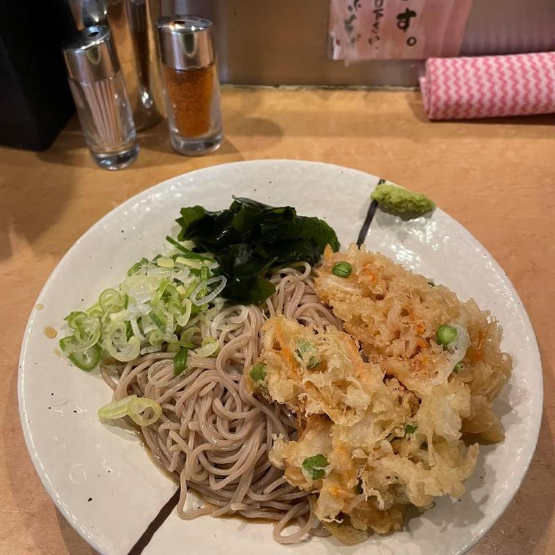 冷やしかき揚げそば(しぶそば 二子玉川店)