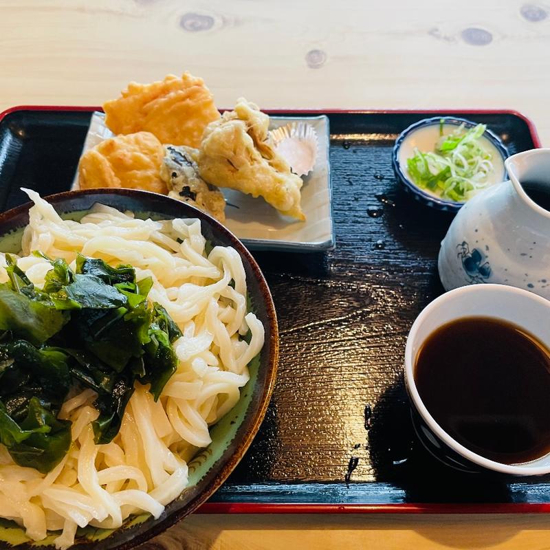 鳥天うどん大盛り(松葉屋)