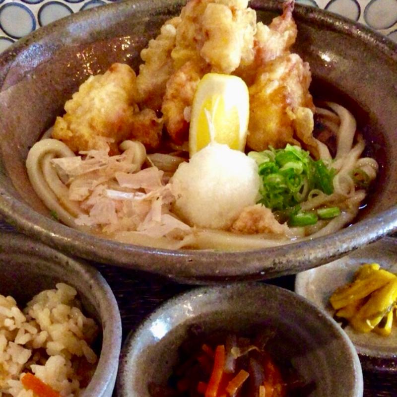 とり天ぶっかけ＋セット(うどん末治)