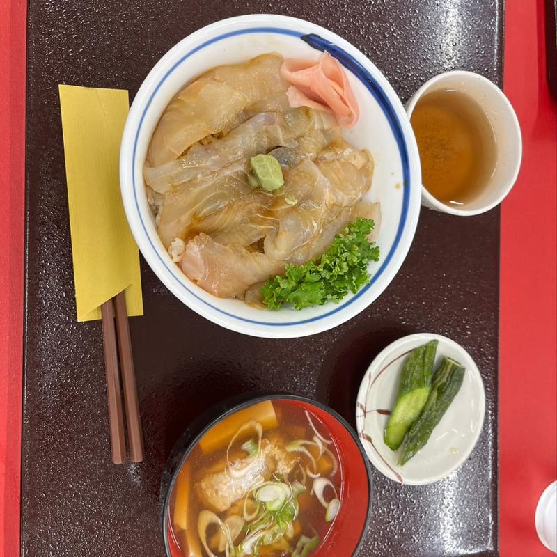 ひらめのづけ丼(海の駅わんど食堂どん)