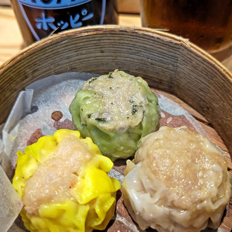 肉焼売、海鮮焼売、ガリしそ焼売(焼売のジョー野毛店)