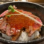 にくら丼(肉増し)(ステーキハウス ロマン亭 ～オンス～ 新大阪店)