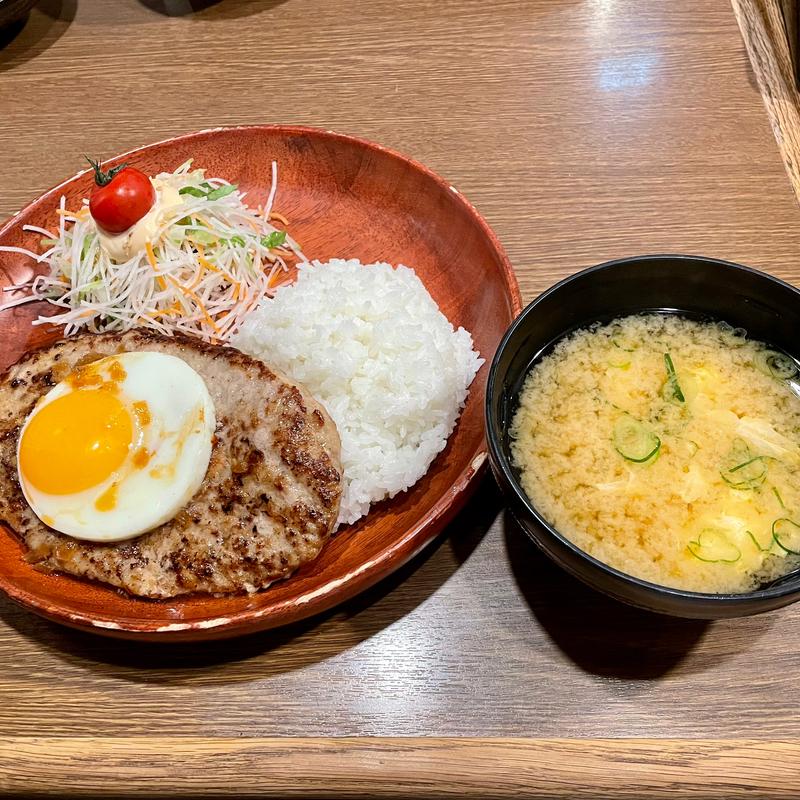 エッグバーグディッシュランチ 300g(びっくりドンキー 河原町三条店 )