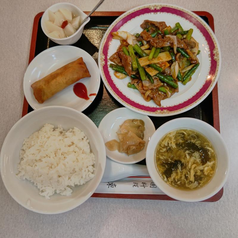 牛肉とにんにくの芽のピリ辛炒め(東園)