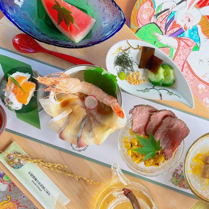 京丼五種食べ比べ膳 (五穀豊穣のお茶屋ごはん 五木茶屋 清水店)