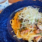 高菜明太子バター和風〜さっぱり野菜だしを添えて〜(ジョリーパスタ 飯塚柏の森店)