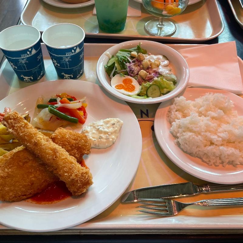 ミックスフライ・シーザードレッシングサラダ・ライス(ホライズンベイ・レストラン)