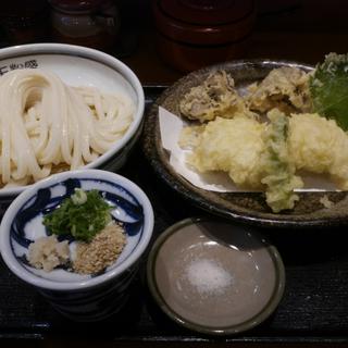 鱧と舞茸の天ぷらセット(手作りうどん讃岐 天粉盛)
