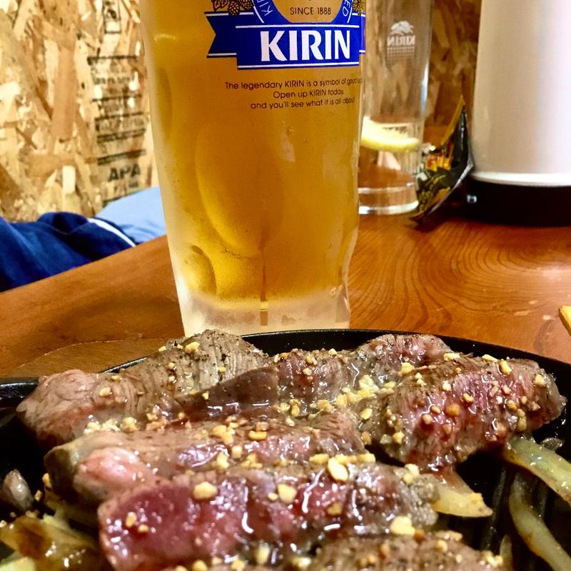 生ビール＋ビーフステーキ(南風)