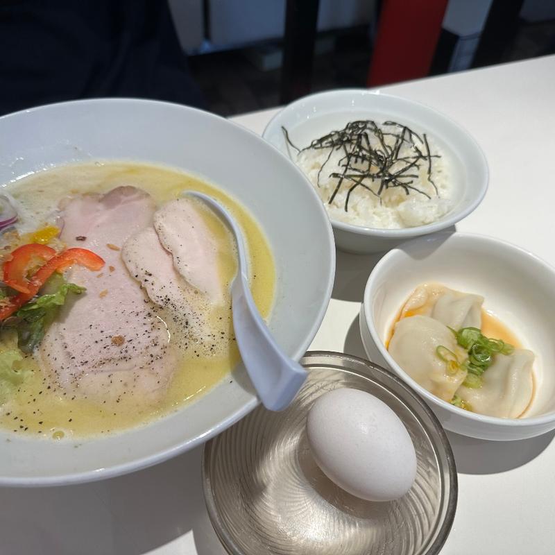 鶏白湯　玉子かけご飯セット(鶏そば 朱雀 )