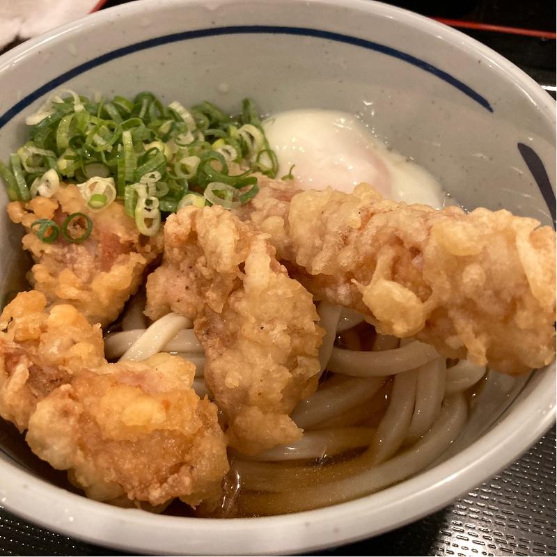 とり天、ちくわ天ぶっかけうどん(おにやんま 東品川店 )