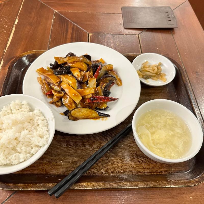 なす豚辛味炒め定食(万豚記 ヨドバシ横浜)