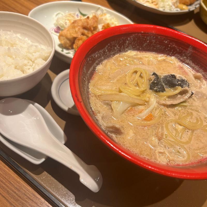 コク旨ちゃんぽんとから揚げの定食(やよい軒 生駒店 )