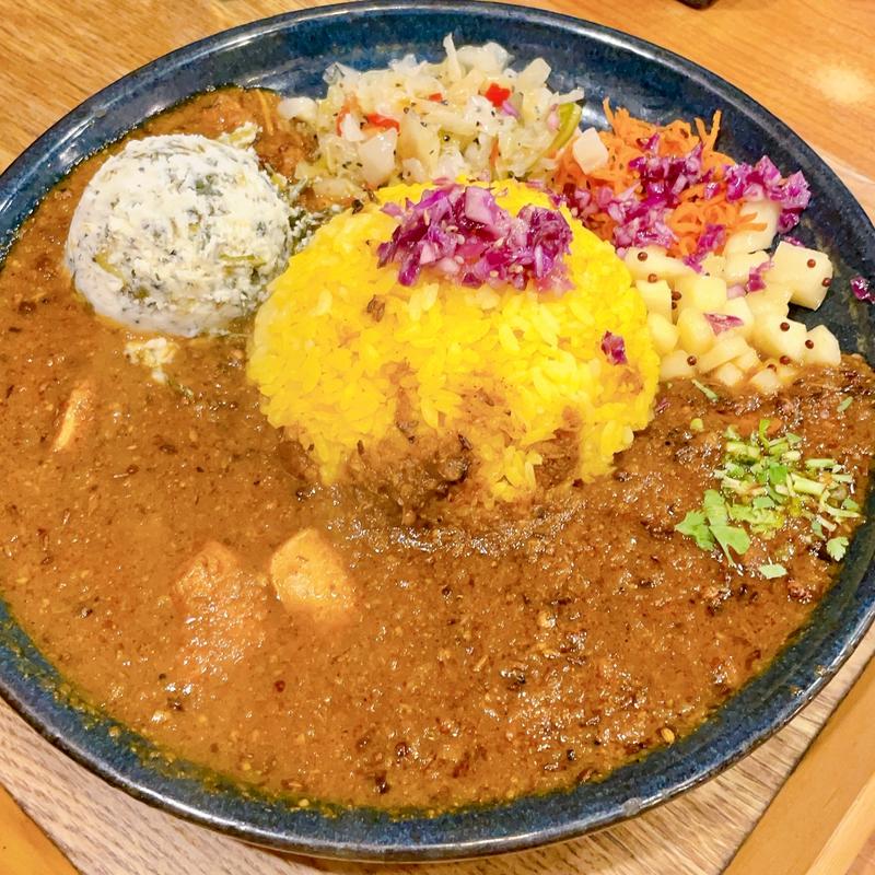 スパイシーチキンカレーZ定食+ポテトサラダ(スパイスカレー青藍)