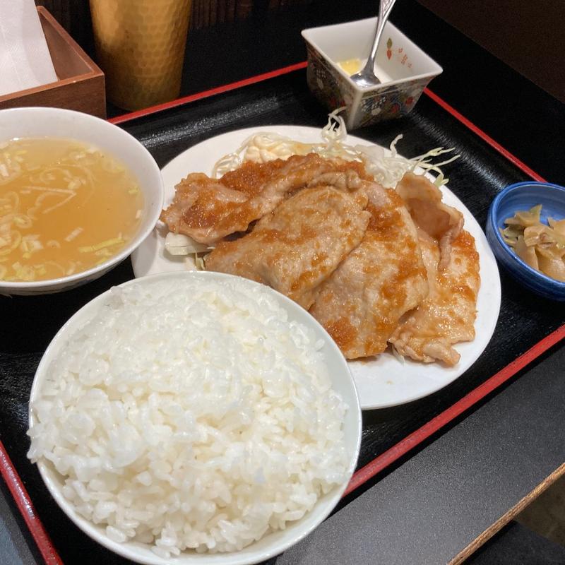 生姜焼き定食(蘭州 中華料理)