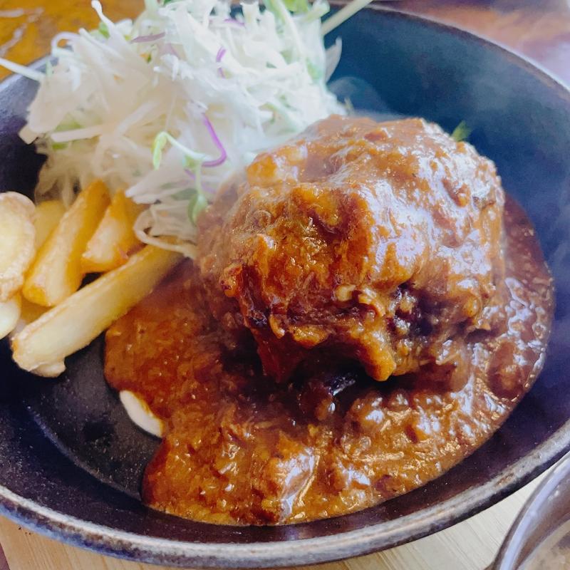 ワイルドまん丸ハンバーグ定食(洋食ビストロ 福壱軒 美川本店)