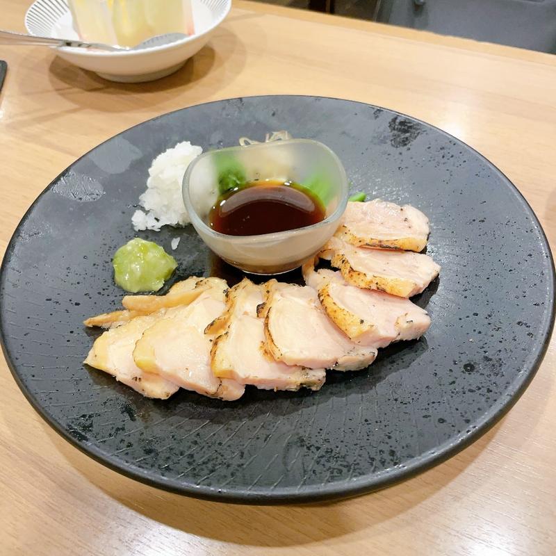 鳥たたき　刻み山葵と鬼おろし(俺のやきとり 銀座9丁目)