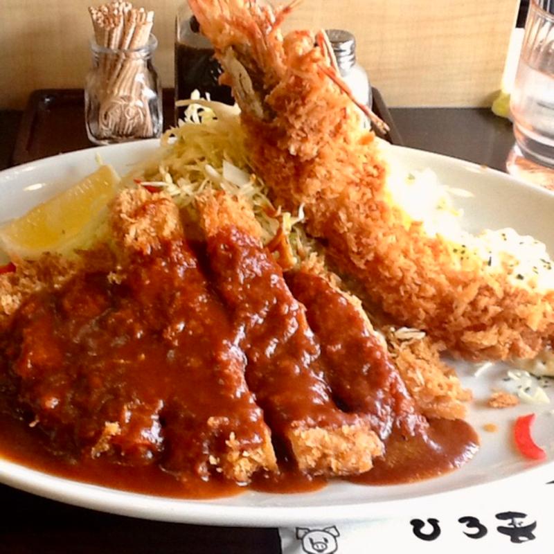 ロースカツ＋エビフライの盛り合わせ(とんかつ ひろ喜 徳庵本店)