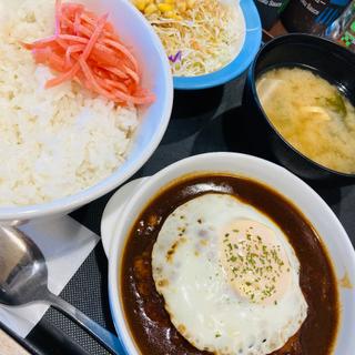 エッグデミハンバーグ定食(松屋 聖蹟桜ヶ丘店 )
