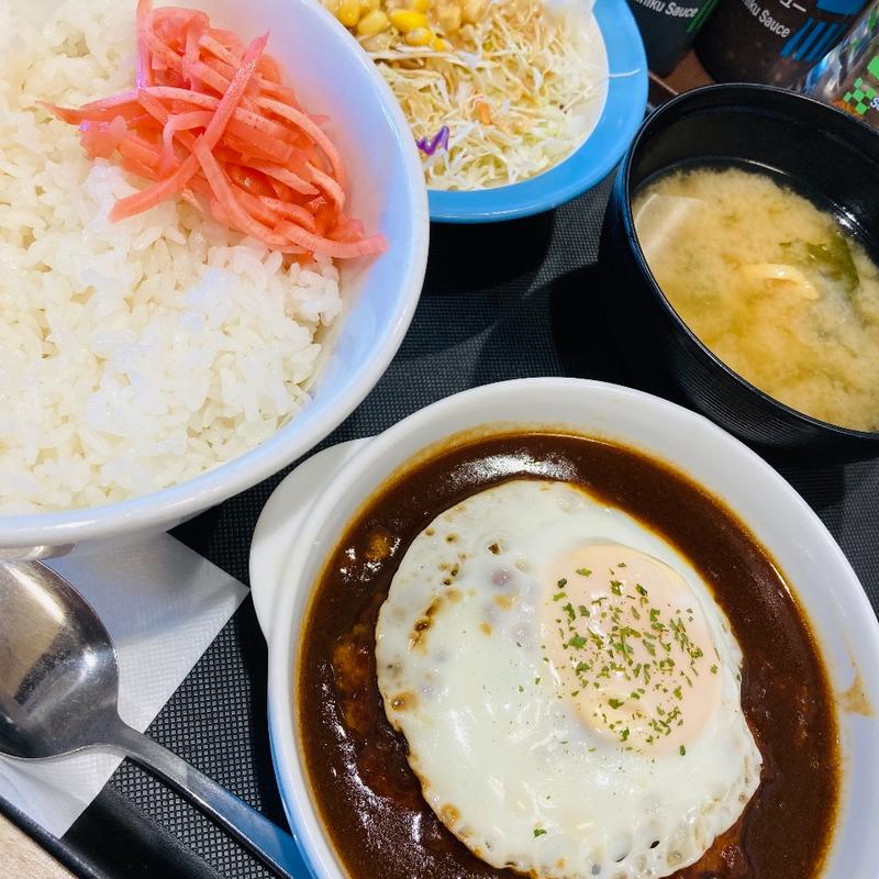 エッグデミハンバーグ定食(松屋 聖蹟桜ヶ丘店 )
