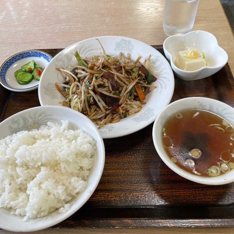 レバニラ炒め定食(中華宝来軒)