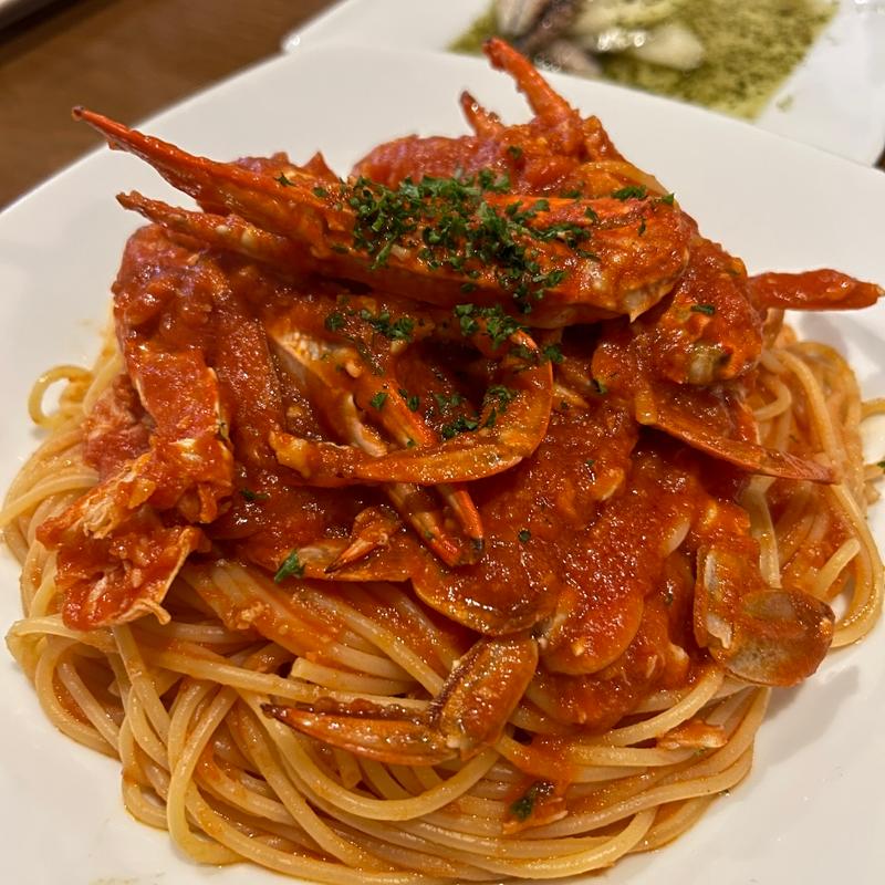 ワタリガニのトマトソースパスタ(PICO)