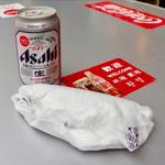 肉玉＋缶ビール(宗廣家 名古屋市中区 大須 お好み焼き)