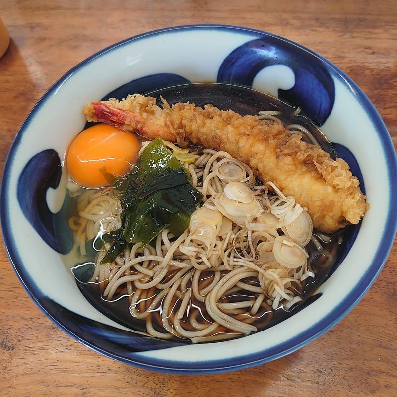 天ぷらそば＋大盛り＋生卵(大形屋 )