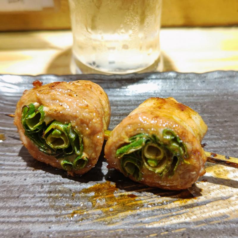 九条ねぎの豚かるび巻き(博多小皿 煙巻)