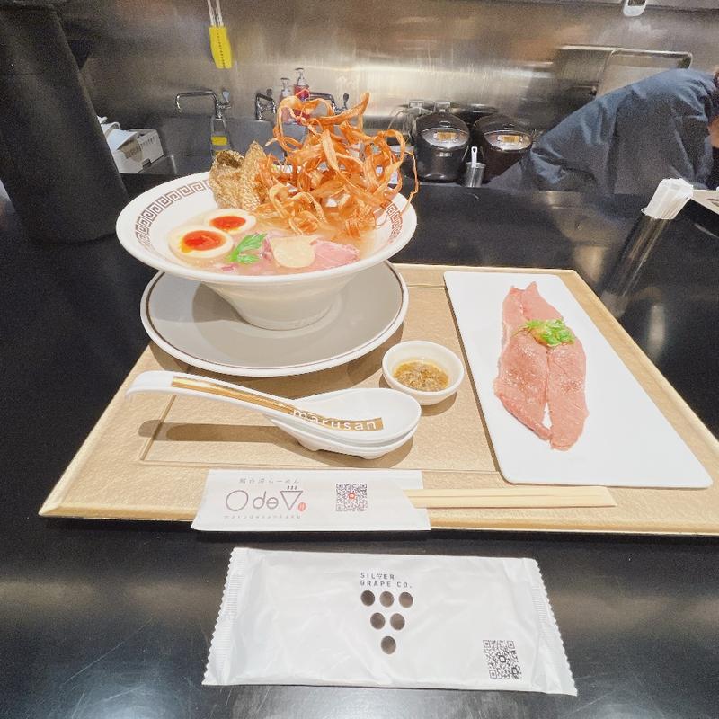 鯛清湯さらり肉寿司せっと(鯛白湯らーめん ○ｄｅ▽)