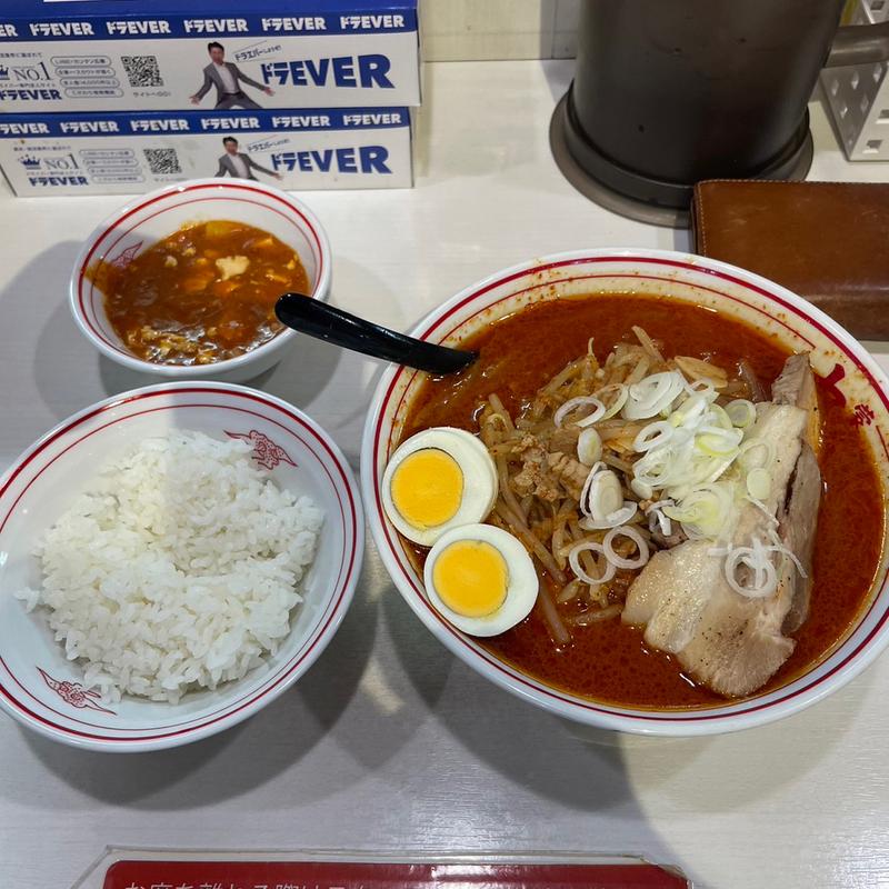 味噌卵麺、定食(蒙古タンメン中本 御徒町店)