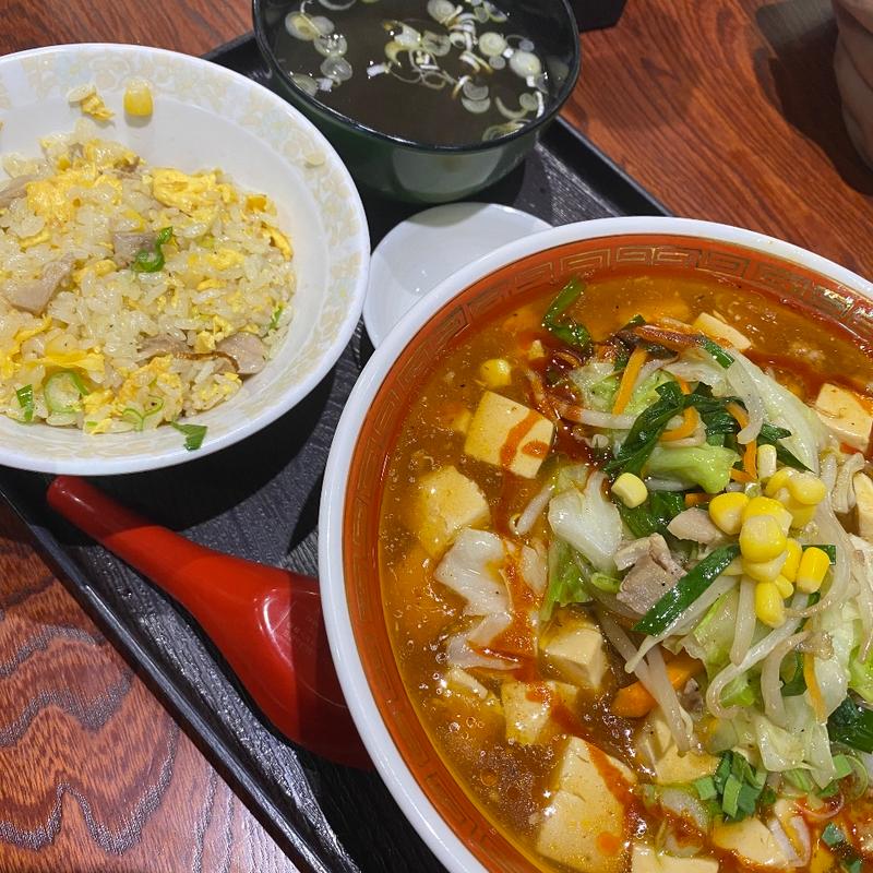 汁なしマーボータンメン半チャンニンニク(味好 鶴岡美咲店)