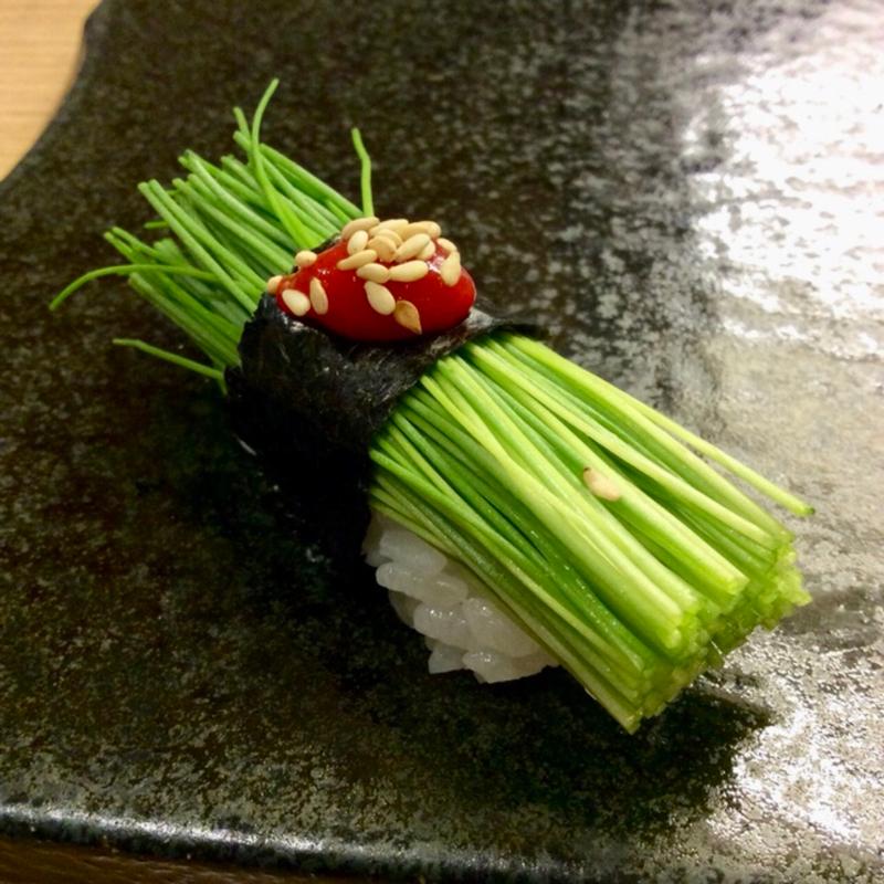 芽ねぎの握り(すし処 つま美)