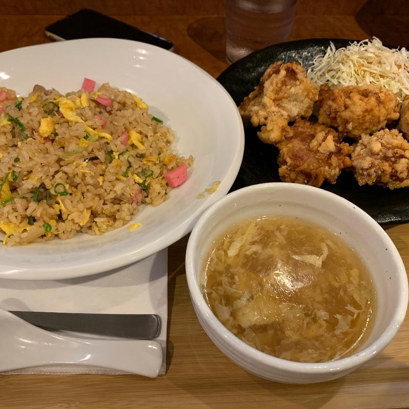 鶏の唐揚げ＋炒飯コンビ(中華食堂 小明 香椎店)